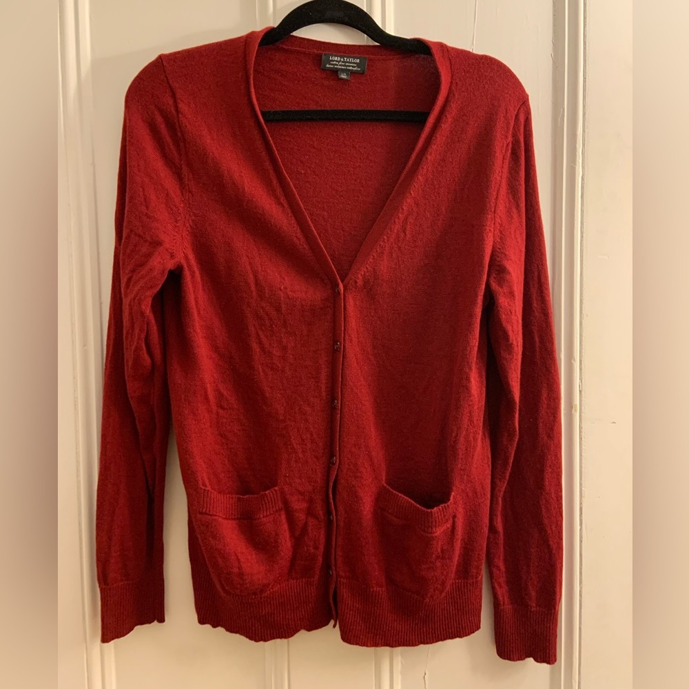 Lord&Taylor Extra Fine Merino Cardigan